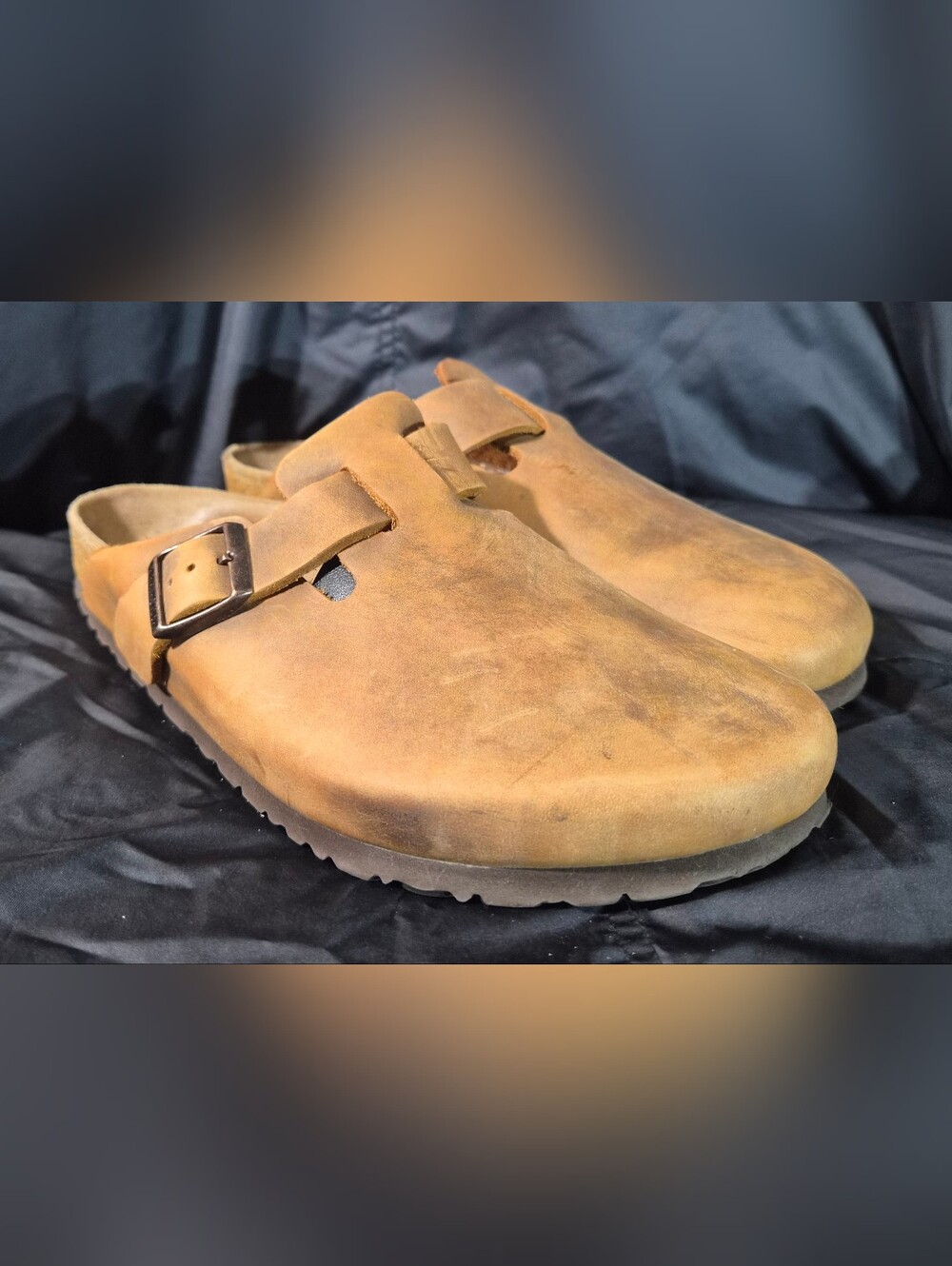 Birkenstock Cognac Oiled Leather Boston Clogs Sz. 9-9.5 (42/270)